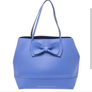Kate Spade Blue Leather Vanderbilt Place Bow Tote